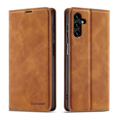 Bao da bò non dạng ví dành cho Samsung Galaxy A35 Hãng Forwenw Có ngăn cài thẻ, ví đựng tiền tiện lợi - Hàng chính hãng