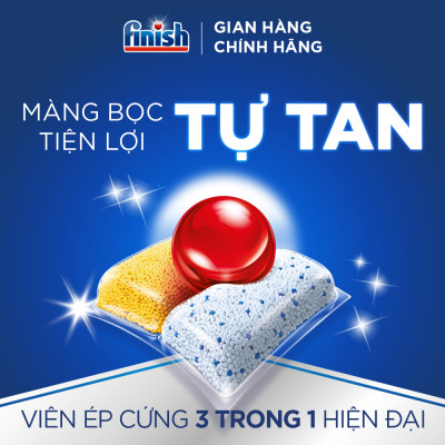 Combo 4 túi Viên Rửa Chén Bát Finish Powerball Quantum 21 viên