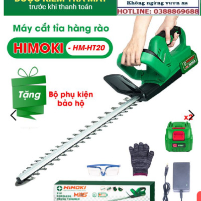 Máy Cắt Tỉa Hàng Rào Cắt Cây Cảnh HIMOKI Chính Hãng - Động Cơ Lõi Đồng 100% - Chân Pin Phổ Thông 4cm 