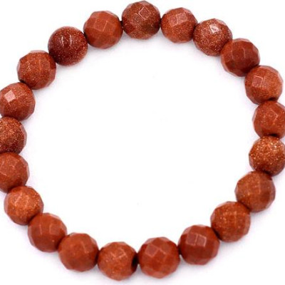 Chuỗi tay đá kim sa cắt giác 8 ly 21 hạt - hợp mệnh Kim, mệnh Thổ