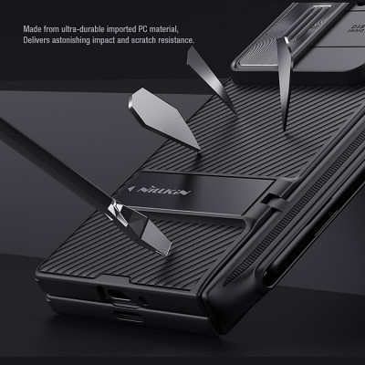 Ốp Lưng Cho Samsung Galaxy Z Fold 6 / Zfold 6 5G hiệu NILLKIN Camshield Chống Sốc Nắp Bảo Vệ Camera Kèm Khe Bút Kiêm Giá Đỡ Điện Thoại cao cấp - Hàng nhập khẩu