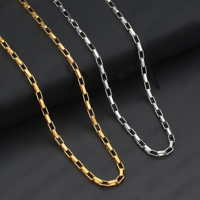 Dây chuyền nam titan cao cấp thời trang inox thép không gỉ kiểu hình vuông trangsucpt 3mm PTDCNA169