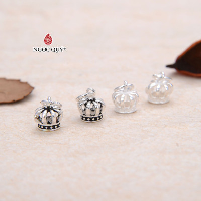 Charm bạc vương miệng mặt treo 7.2x8.4 mm - Ngọc Quý Gemstones