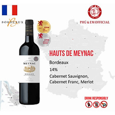 Rượu Vang Đỏ Pháp Hauts de Meynac Bordeaux