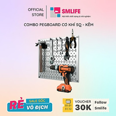 Bảng treo dụng cụ SMLIFE Pegboard cơ khí SQ – Mạ kẽm