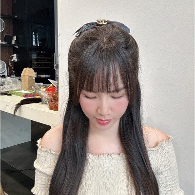 Mái 2in1 mái thưa tóc thậ.t nữ - Tóc Giả Vân Anh Wig