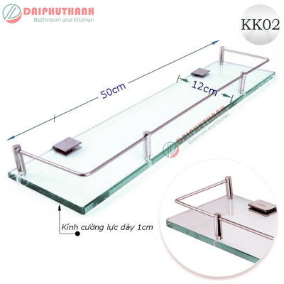 Kệ Kính Cường Lực Đa Năng Nhà Tắm Phụ Kiện Inox SUS304 - Kệ để ly, bàn chải, mỹ phẩm,..