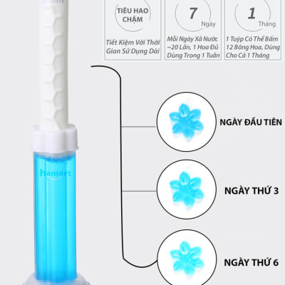 Gel Thơm Bồn Cầu Hoa Khử Mùi Toilet Nhà Vệ Sinh 6 Mùi Hương Thiên Nhiên Ống Bơm 12 Bông