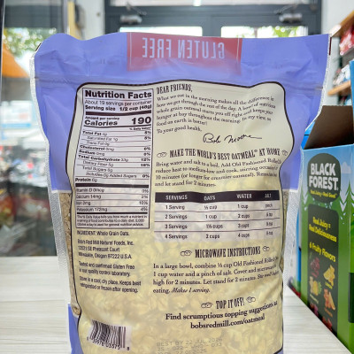 Date 07/26  Yến Mạch Cán Vừa Không chứa Gluten 907g- GlutenFree Rolled Bob