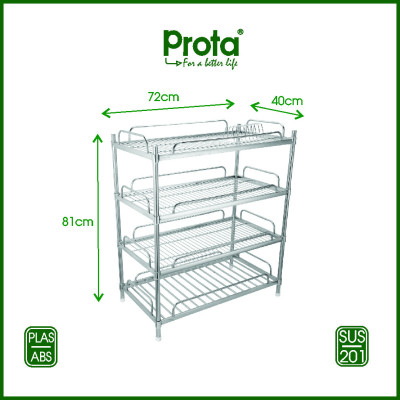 Kệ Úp Chén 4 Tầng Lắp Ráp Prota PT958