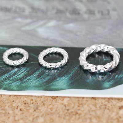 Combo charm bạc khoen tròn dạng xoắn - Ngọc Quý Gemstones