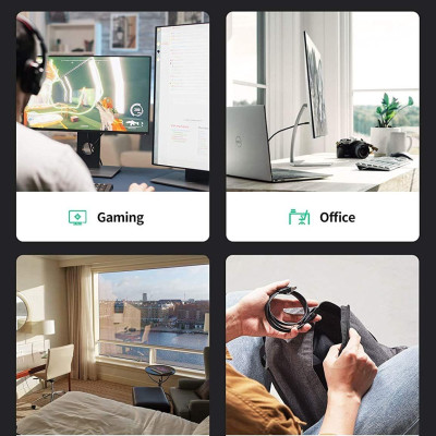 Ugreen UG10980NW134TK 1M CAT8 U-FTP 2000Mhz 30AWG cáp mạng màu đen - HÀNG CHÍNH HÃNG