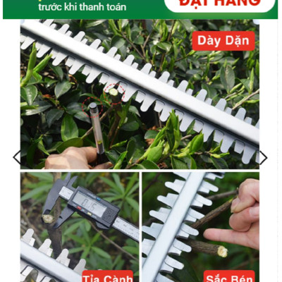 Máy Cắt Tỉa Hàng Rào Cắt Cây Cảnh HIMOKI Chính Hãng - Động Cơ Lõi Đồng 100% - Chân Pin Phổ Thông 4cm 