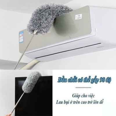 Chổi quét bụi trần nhà đa năng dài 2M8 , lông chổi mềm mịn giúp hút ,cuốn giữ bụi bẩn, đầu chổi có thể gập 90 độ hoặc vặn xoắn ,cán chổi bằng inox có thể kéo rút giúp việc lau gần , lau xa thật đơn giản và tiện lợi , làm sạch mọi vết bẩn cứng đầu
