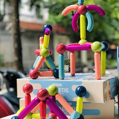 Đồ Chơi Xếp Hình Nam Châm 64 chi tiết, Magnetic Stick