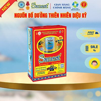 *Nước Yến sào Khánh Hòa Sanest có đường 7,5% - Hộp 6 lon x 190ml.