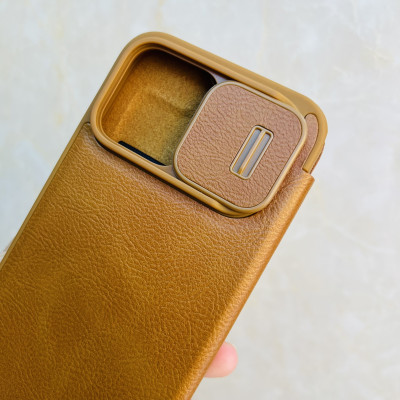 Bao da dành cho  iPhone 14 Pro Max Nillkin Qin chính hãng- hàng chính hãng