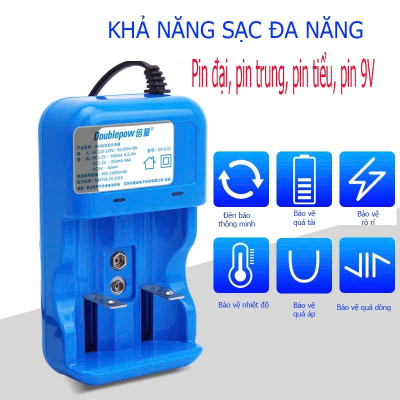 cách Sạc Mọi Loại PinAA-AAA, 9V, PinĐại Với Bộ Sạc Thông Minh Doublepow