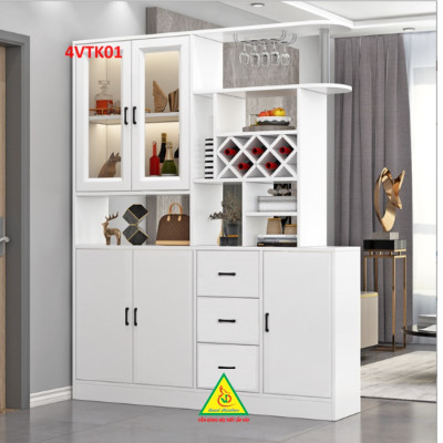 Vách ngăn kiêm tủ rượu trang trí phòng khách , nhà bếp 4VTK01 - Nội thất lắp ráp Viễn Đông