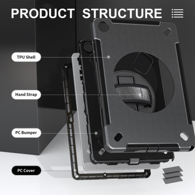 Ốp lưng cho Samsung Tab A9 Plus (X210/X215/X216) Zaki Rugged Case 360 - Hàng Chính Hãng