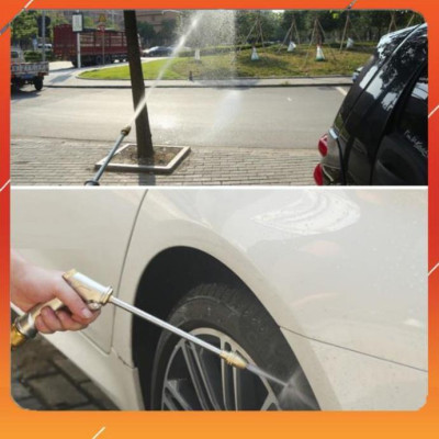 Vòi Xịt️Evoucher Bộ dây vòi xịt nước rửa xe, tưới cây , tăng áp 3 lần, loại 20m 206701-2 đầu đồng,cút đồng+ mở chai