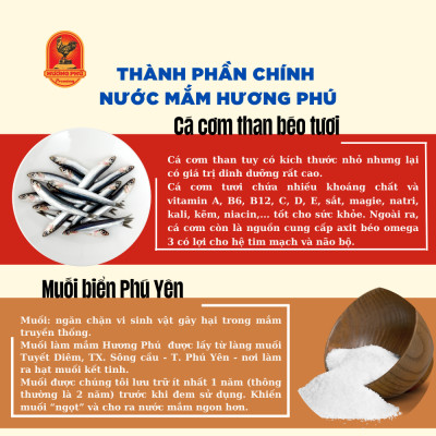 Nước mắm nhỉ cá cơm  Hương Phú 40 độ đạm 510ml -Thùng 06 chai, cốt đặc biệt - Hàng Chính Hãng
