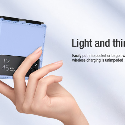 Ốp Case Nillkin Qin Leather (Vegan Leather) Dành Cho Samsung Galaxy Z Flip 4 5G - Hàng Chính Hãng