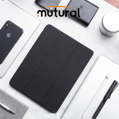 Bao da Ipad 10.2 (Thế hệ 7 – 2019) hiệu Mutural _ Màu đen_ Hàng nhập khẩu