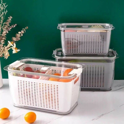 Hộp Đựng Bảo Quản Thức Ăn 2 Lớp 1,7 Lít Và 4,5 Lít Hokori. Hộp Đựng Hoa Quả Trái Cây Cao Cấp Việt Nhật Có Lỗ Thoát Khí , Sản Xuất Theo Tiêu Chuẩn Châu Âu An Toàn Cho Sức Khỏe - Hàng Việt Nam