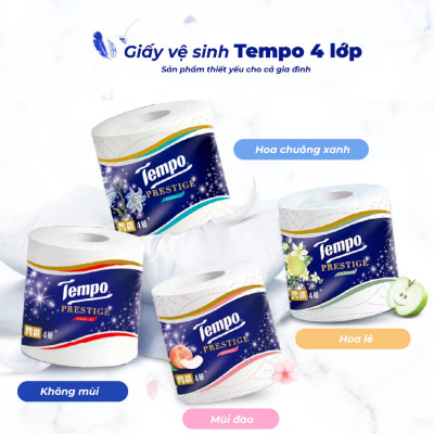 Lốc 10 Cuộn Giấy Vệ Sinh Tempo Prestige - Hoa Lê
