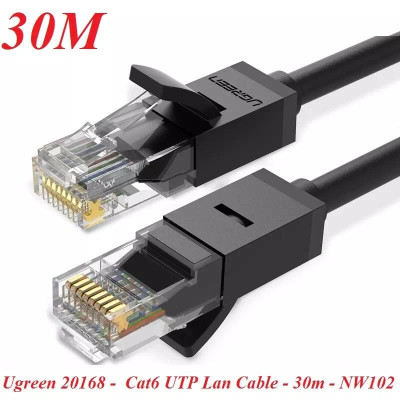Ugreen UG20168NW102TK 30M màu Đen Cáp mạng LAN CAT6 UTP - HÀNG CHÍNH HÃNG