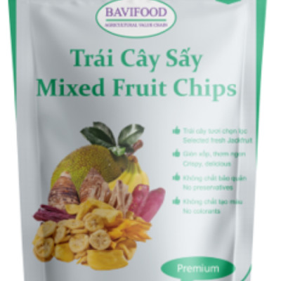 Trái Cây Sấy Chân Không (Mixed Fruit Chips), Giòn Xốp Tự Nhiên – BAVIFOOD, Khối Lượng: 1 kg (thùng = 10 gói x 100 grs/gói) – Premium