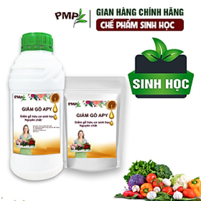 Giấm Gỗ Sinh Học APY PMP Chai 1000ml Kháng Đốm Lá, Đốm Đen, Vàng Lá, Phấn Trắng Cho Hoa Hồng, Rau Sạch, Lan, Cây Cảnh