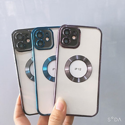 Ốp lưng dành cho iPhone 11 Pro, 11, 11 Pro Max, 12 Pro, 12, 12 Pro Max, 13 Pro, 13 Pro Max, Xs Max, Xs, 14, 14 Plus, 14 Pro , 14 Pro Max viền màu hở logo Táo sang trọng - Hàng chính hãng