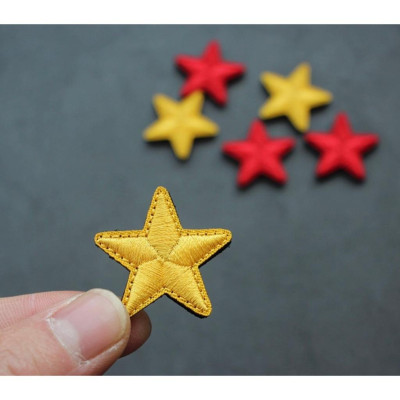 Patch_velcro miếng dán thêu hình ngôi sao 3D trang trí quần áo_ba lô_mũ nón