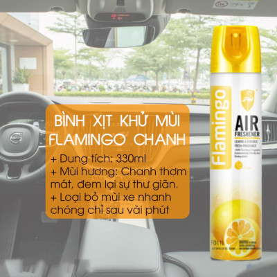 Chai xịt thơm khử mùi nội thất ô tô, phòng gia đình với 6 mùi hương Flamingo F011 - 330ml -Hàng chính hãng