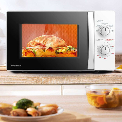 Lò vi sóng Toshiba MWP-MM20P(WH) - Dung tích 20 lít, 5 mức công suất, Kết hợp chống thấm 3 lớp, Kháng khuẩn bên trong lò - Hàng chính hãng