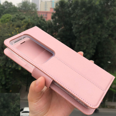 Bao da dạng ví cho OPPO Reno11 F 5G chính hãng Hanman có quai cài, có ngăn để thẻ ATM và tiền, may viền - Hàng chính hãng