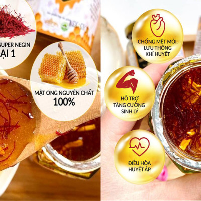 Set Quà Nhụy hoa nghệ tây Saffron Jahan kèm Trà hoa và Mật ong Saffron Đông trùng hạ thảo