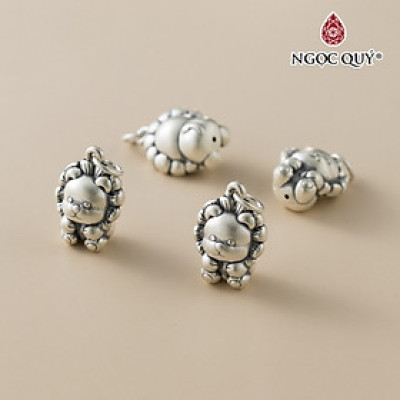 Charm bạc hình sư tử dễ thương treo - Ngọc Quý Gemstones