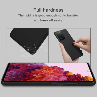 Ốp Lưng Sần chống sốc cho Samsung Galaxy S21 Ultra hiệu Nillkin Super Frosted Shield (Đính kèm giá đỡ hoặc miếng dán từ tính) - Hàng Chính Hãng