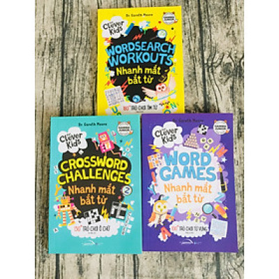 Combo sách Trọn Bộ 3 Cuốn Nhanh Mắt Bắt Từ: 160+ Trò Chơi Tìm Từ + 130+ Trò Chơi ô Chữ + 100+ Trò Chơi Từ Vựng