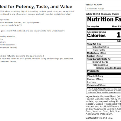 Sữa tăng cơ Rule 1 Whey Blend 64-69 servings - 2.2kg tặng Rule 1 Shaker