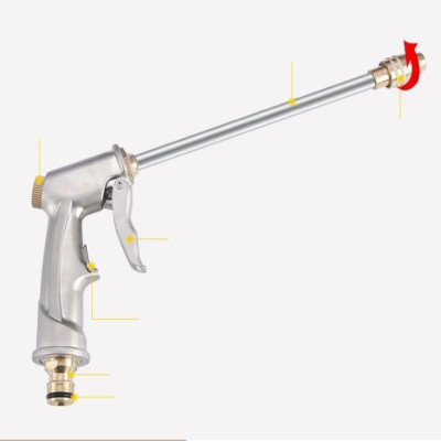 Bộ dây vòi xịt nước rửa xe, tưới cây . tăng áp 3 lần, loại 20m 206701-2 đầu đồng,cút,nối đen + tặng đai