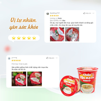 Cháo yến mạch gạo lứt ly TÂM MINH FOODS dinh dưỡng ăn liền tiện lợi
