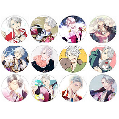 Huy hiệu Yuri!!! On Ice combo 3 cái khác nhau