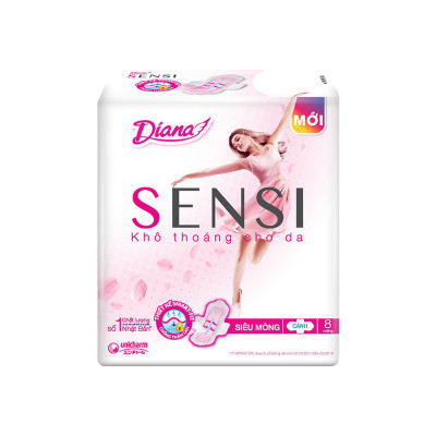 Combo 6 Băng vệ sinh Diana Sensi Siêu Mỏng Cánh (Gói 8 miếng)