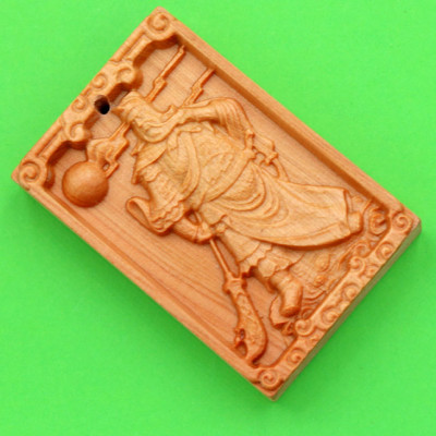 Mặt Gỗ Ngọc Am Khắc Tượng Quan Công MG50