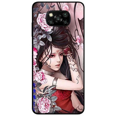 Ốp lưng dành cho Xiaomi Poco X3 mẫu Cô Gái Mẫu Đơn