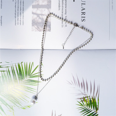 Dây chuyền vòng cổ xích bi tròn mix ngọc trai độc đáo